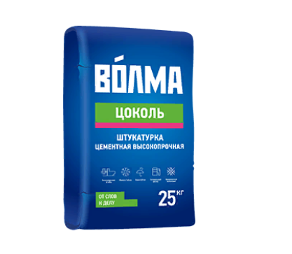Гипсовая штукатурная смесь "Волма-цоколь", 25 кг