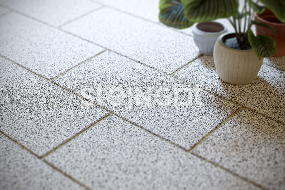 Тротуарная плитка Плита 600*300 Белый гранит (Bianco Nero) 80 мм, Steingot