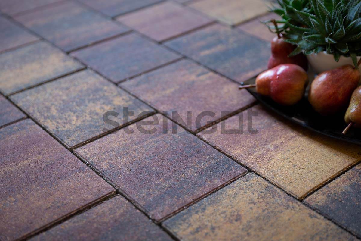 Тротуарная плитка Новый город Агатовый камень (Blend) 40 мм, Steingot