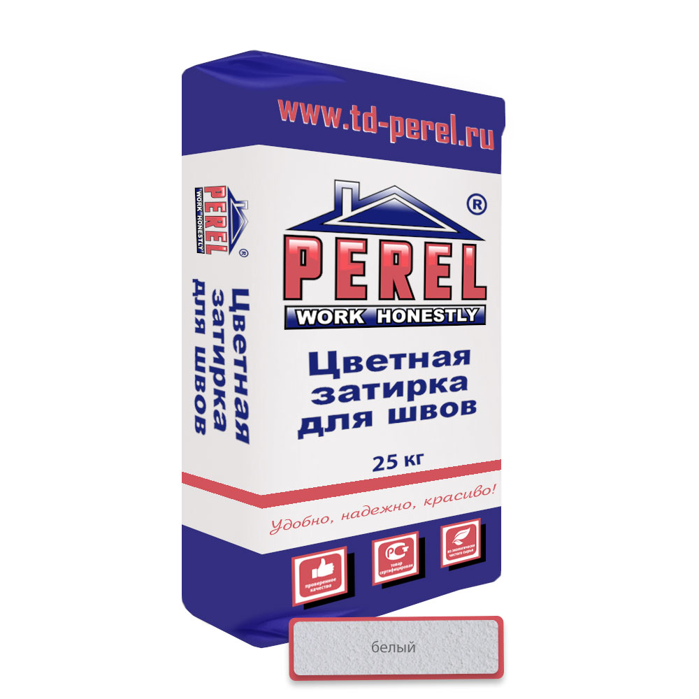 Цветная затирка Perel RL 0405 белая