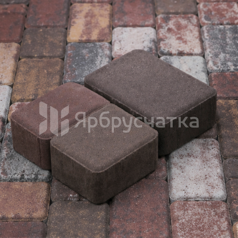 Тротуарная плитка Старый город ФСМ.6 цветная, Ярбрусчатка