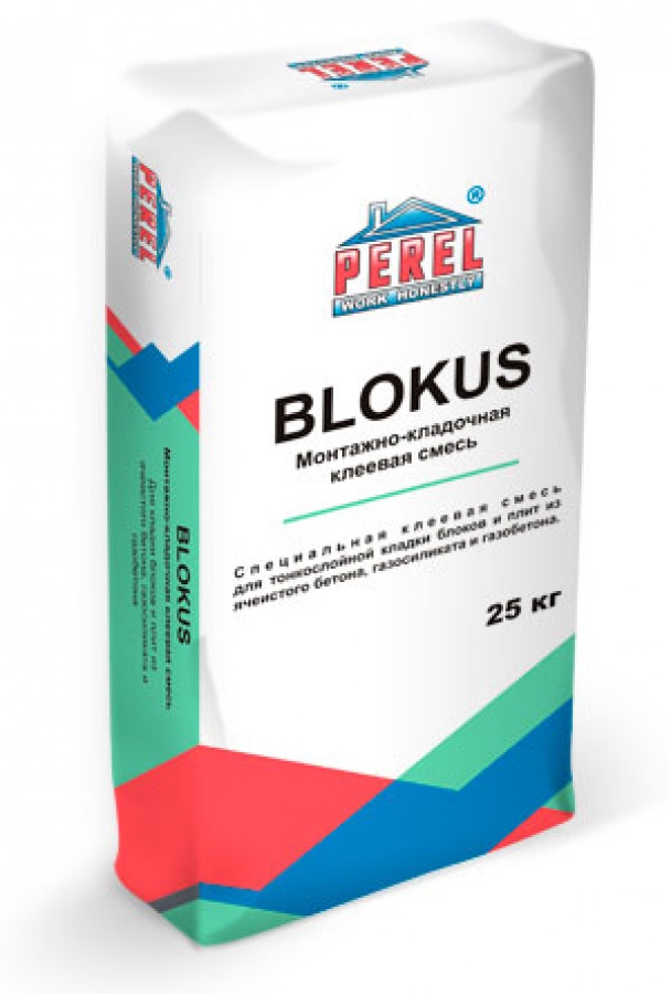 Клеевая смесь для блоков Blokus 0332 Белая, Perel 25кг